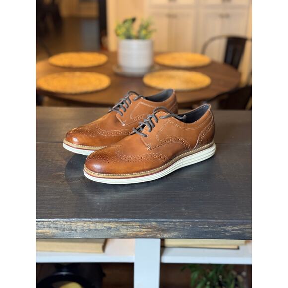 Cole Haan Men’s OriginalGrand Energy Meridian Wingtip Oxford British Tan 7.5 - Picture 2 of 10